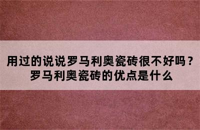 用过的说说罗马利奥瓷砖很不好吗？ 罗马利奥瓷砖的优点是什么